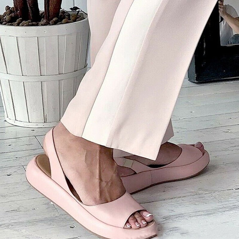 Womens Orthopedic Slingback Sandals Open Toe Comfort Flats by Sereniya