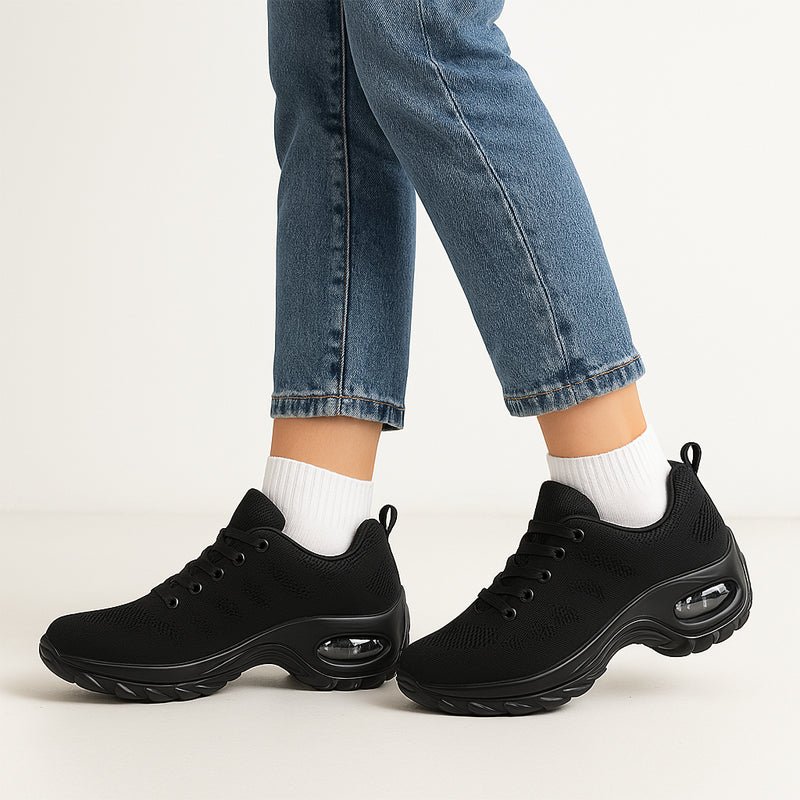 Sereniya Women’s Wide Toe Box Comfort Sneakers – Black