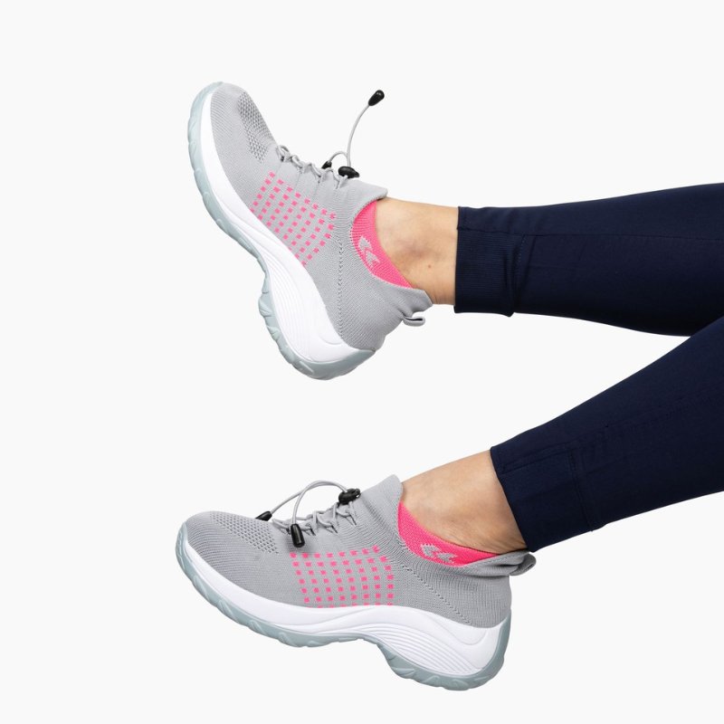 Womens Slip On Walking Sneakers Wide Toe Box Stretch Knit Lightweight by Sereniya