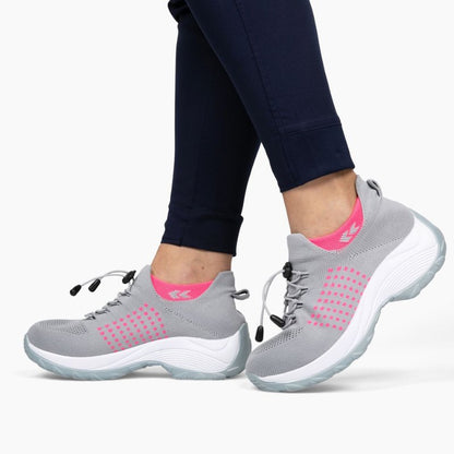 Womens Slip On Walking Sneakers Wide Toe Box Stretch Knit Lightweight by Sereniya