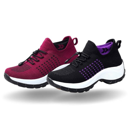 Womens Cushioned Arch Support Shoes with Free Compression Socks by Sereniya