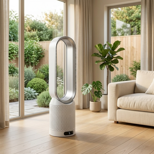 Portable Bladeless Air Cooler 3-in-1 Tower Fan with Purifier Adjustable Speeds for Bedroom Office Home Cooling by Sereniya