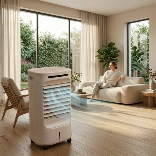 Bladeless Windowless Portable Air Conditioner Quiet Tower Cooling Fan with Remote Control for Bedroom Home Office by Sereniya