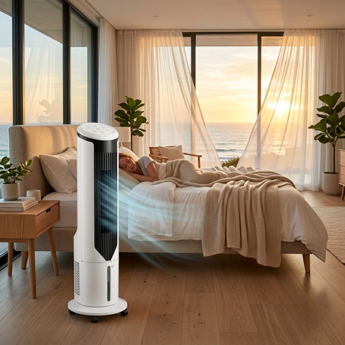 Windowless Portable Air Conditioner Tower Air Cooler Compact Cooling Fan for Apartment Bedroom Home Office by Sereniya