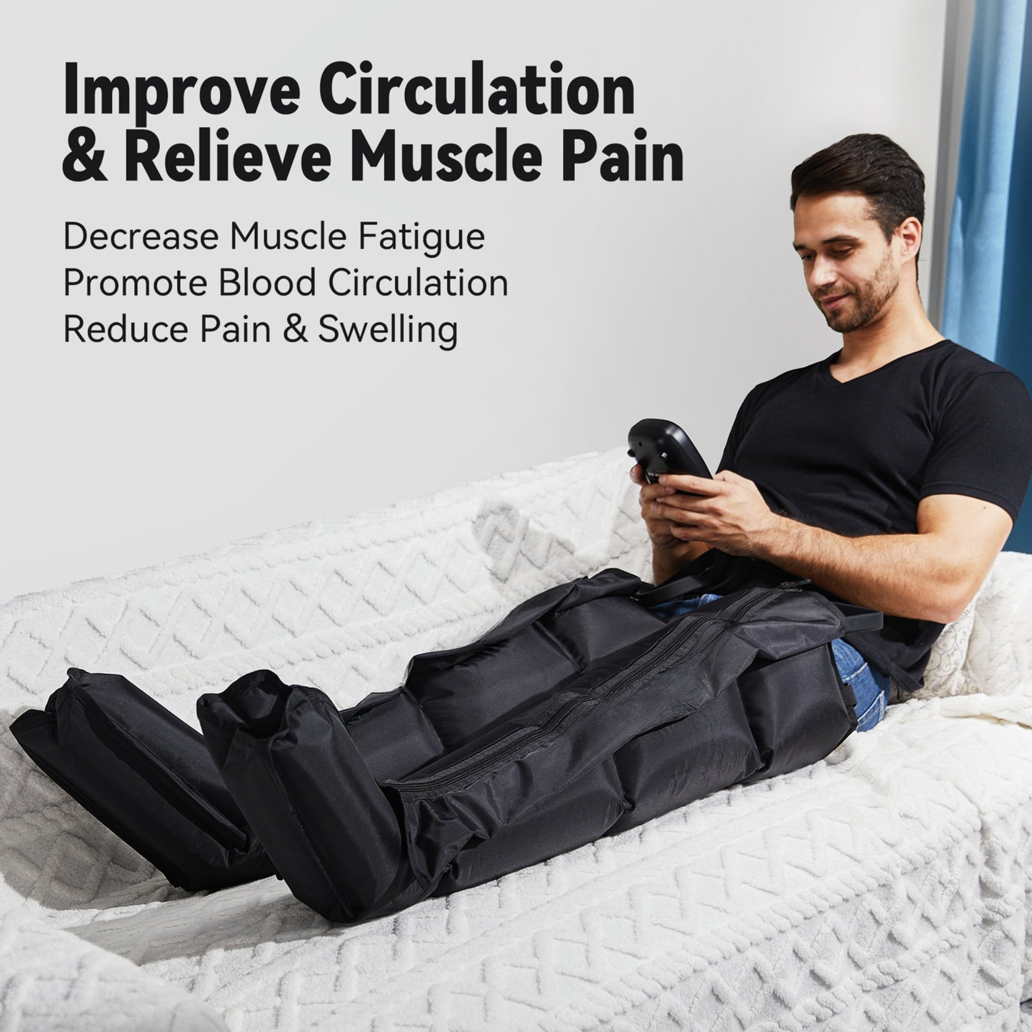 Air Compression Leg Massage Boots — Portable Foot & Leg Massager for At-Home Circulation by Sereniya