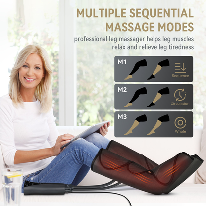 Foot & Calf Compression Massager with Heat — At-Home Circulation Massage Device by Sereniya